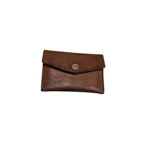 Portland Leather Goods Wallet Brown Leather Snap‎ Closure Card Holder Small